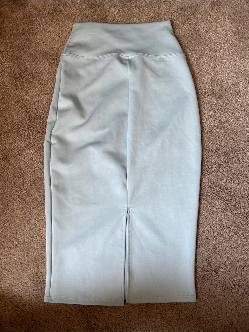 Sleek Light Blue Pencil Skirt with High Waist
